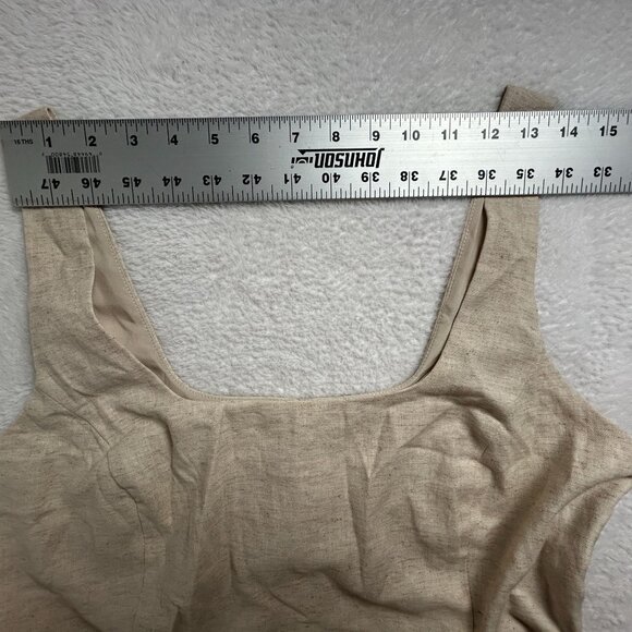 Banana Republic Womens Linen Blend Wide-Leg Sleeveless Jumpsuit 10 Beige New - Picture 6 of 13